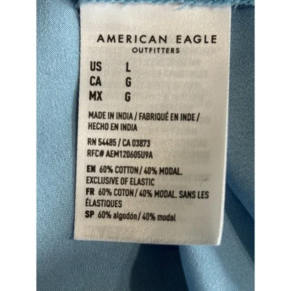 American Eagle Teal/Yellow Floral Sundress Size L Smocked Body Ruffle Straps - Picture 8 of 8